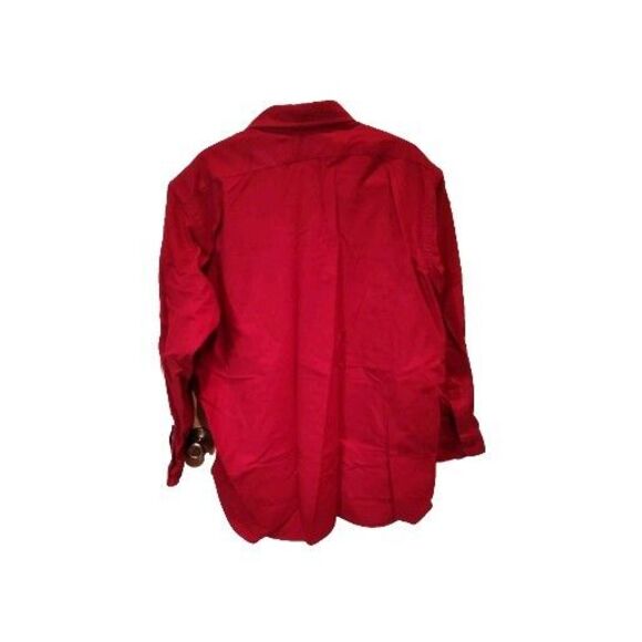 L.L. Bean Chamois Shirt Men’s 17.5 Tall Red Long Sleeve Button Up Style 1612 USA - Picture 6 of 6